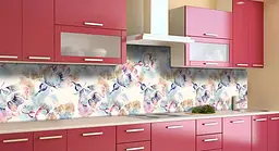 Кухонний фартух Квітковий ПВХ гербарій для декору 60х300 см Абстракція Блакитний Happy Pocket Z183885 - мініатюра 3