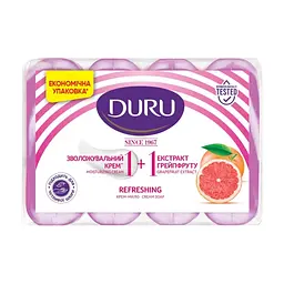 Твердое мыло Duru 1+1 Крем и экстракт грейпфрута 4 х 80 г (8690506517816)