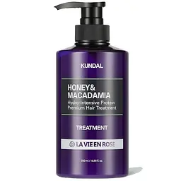 Поживний кондиціонер з медом та олією макадамії Honey & Macadamia Protein Hair Treatment La Vie En Rose Kundal 500 мл