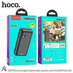 УМБ Hoco Serenity digital display large capacity power bank DB34B 30000mAh 3 порта чорна - мініатюра 8