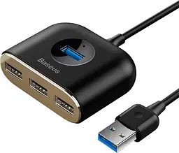 USB-хаб Baseus Square Round Box 4-Port USB-A Black 1м (CAHUB-AY01) [77938] - мініатюра 2