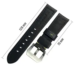 Шкіряний ремінець Primolux F001 Steel buckle для годинника Samsung Galaxy Watch 3 41 мм (SM-R850) Black - мініатюра 3
