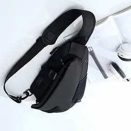 Рюкзак на одне плече No Brand 905 32х22 см Black 13056-84488 - мініатюра 3