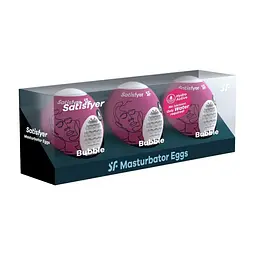 Набір мастурбаторів Satisfyer Masturbator Egg 3er Set Bubble 3 шт. білий - мініатюра 2