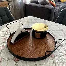 Таця Nice & Cozy Garret Simple металева з дерев'яною основою чорна - мініатюра 2