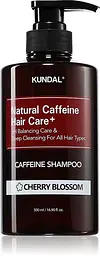 Шампунь проти випадіння «Вишневий Цвіт» 500 мл Kundal Natural Caffeine & Intensive Scalp Care Shampoo Cherry Blossom - мініатюра 1
