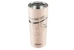 Термокухоль Ardesto Coffee time Bradypus 450 мл бежевий - мініатюра 2