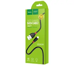 Кабель Hoco X27 Pisces Cable USB to Lightning 2,4A 1m Black - мініатюра 2