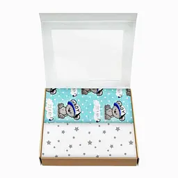 Пелюшки дитячі багаторазові Cosas Star Bear Boy 2 шт 80х100 см (Бязь_МишкаBOYГол_Звездопад) - мініатюра 2