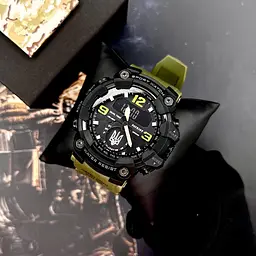 Чоловічий наручний годинник 004AGUASI Тризуб срібло Зелені + Коробка. Patriot acs0031056 - мініатюра 2