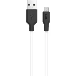 Кабель Hoco X21 Silicone Micro charging cable Чорний Білий