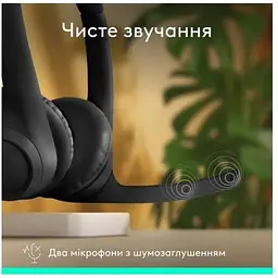 Гарнітура бездротова накладна Logitech Zone 300 Wireless (981-001407) чорна 981-001407 - мініатюра 2
