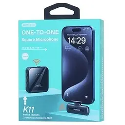 Мікрофон петличний бездротовий Remax K11 Lightning Black (100589) - мініатюра 2