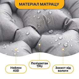 Надувний похідний килимок матрац LEOBRO Air Mat 190 x 60 см Grey (LB-1094) - мініатюра 3