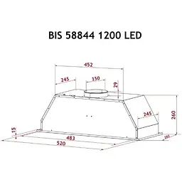 Витяжка Perfelli BIS 58844 BL 1200 LED - мініатюра 10