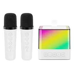 Блютуз-колонка з мікрофонами K18 wireless lightshow speaker, 5W, Білий, портативна караоке колонка bluetooth - мініатюра 4