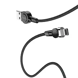 Кабель магнітний і поворотний Hoco S8 Lightning rotatable plug 1.2 м чорний