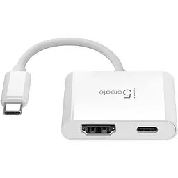 Багатопортовий мультиадаптер J5create JCA152-N, USB-C 2-в-1 билий - миниатюра 2