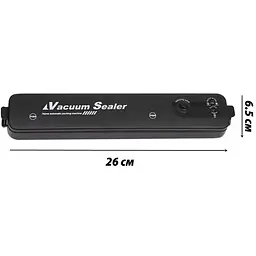 Вакуумний пакувальник для харчових продуктів Vacuum Sealer домашній автоматичний вакууматор, A-plus Чорний 87733 - мініатюра 6