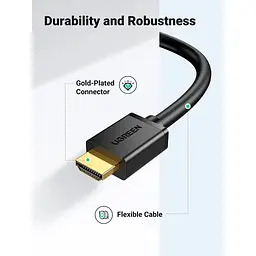 Кабель мультимедійний HDMI M to DVI M 1.5m HD106 black Ugreen (11150) - мініатюра 3
