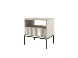 Тумба приліжкова Perfect Home Нова / Nova з 1 шухлядою і чорними ніжками S54 Кашемір (PFH-091256) - мініатюра 5