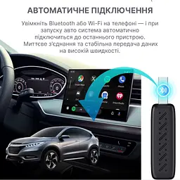 Бездротовий USB адаптер XUDA 2в1 для автомобіля Apple CarPlay та Android Auto, WiFi 5G, Bluetooth 5.0 - мініатюра 5