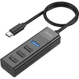 Hub адаптер Hoco Type-C Easy mix 4 in 1 converter HB25 USB3.0+3 x USB2.0