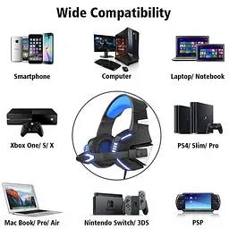 Дротова гарнітура Hunterspider Gaming with LED V3, USB, 3.5mm, 2.2m, black-blue - мініатюра 8