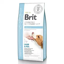 Дієтичний сухий корм Brit GF VetDiet Dog Obesity для собак, корекція ваги з ягнятком, індичкою та горохом 12 кг (арт.170940/528066)