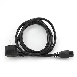 Кабель силовий Cablexpert (PC-186-ML12-1M) CEE7/7-C5, 1 м, VDE, 3х0.75 мм, із заземленням, чорний