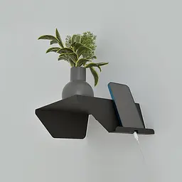 Полиця-тумба приліжкова металева Nice & Cozy Vertex чорна - мініатюра 2