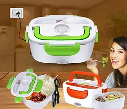 Ланчбокс з підігрівом їжі 220 V, Electric lunch box, ланч-бокс Зелений - мініатюра 4