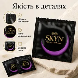 Безлатексний презерватив SKYN Elite 3 шт з матеріалу SKYNFEEL, ультратонкий, гладкий, зі змазкою, 53 мм - мініатюра 6