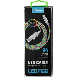 USB кабель Gelius Pro LED RGB GP-UC06m MicroUSB Silver - мініатюра 3