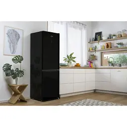 Холодильник Gorenje з нижн. мороз. камерою 185х60х60 см 2 двері 204(96) л А++ NoFrost+ LED дисплей чорний - мініатюра 2
