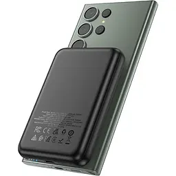 Зовнішній акумулятор Hoco J141 Grace MagSafe 10000mAh 20W (J141) Black (639187) [161340] - мініатюра 3