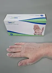 Рукавички вінілові Care 365 одноразові без пудри білі розмір ХL 100 шт. - мініатюра 3