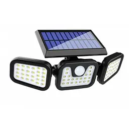 Вуличний потрійний світильник Solar FL-1725A на сонячній батареї з датчиком руху