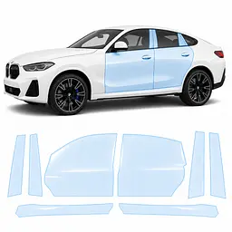 Антигравійна захисна бронеплівка за лекалами для BMW X6 F16 2014-2019 - зони дверей і стійки вікон