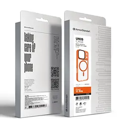 Чехол для Apple iPhone 17 Pro, Uniq MagCase, оранжевый, противоударный, панель-накладка с MagSafe, ударопрочный TPU+PC, с магнитом MagSafe, поддержка полноценной беспроводной зарядки, ArmorStandart (ARM86622) - мініатюра 6