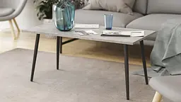 Стіл журнальний Монтана Ferrum-decor 45x100x50 Чорний метал ДСП Бетон 16 мм (FRD-106711) - мініатюра 3