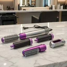 Стайлер для волосся 5 в 1 + кейс чохол HAIR BRUSH Фіолетовий - мініатюра 4