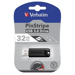 USB флеш накопичувач Verbatim 32GB PinStripe Black USB 3.0 (49317) - мініатюра 5
