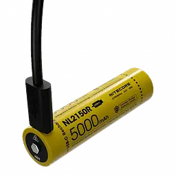 Акумулятор із зарядкою Nitecore 21700 Li-Ion NL2150R 5000mAh USB-C Жовтий (2464795882) - мініатюра 2
