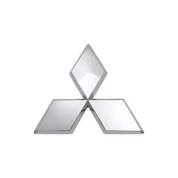 Емблема Mitsubishi 106х93 мм Хром Пластик на скотчі (Завод)