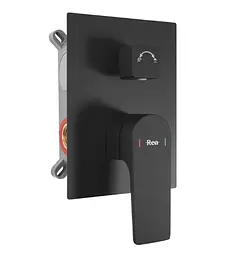 Душова система Rea Moby black + BOX прихованого монтажу REA-P2402, Чорний матовий - мініатюра 2