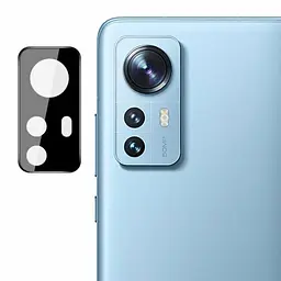 Захисне скло на камеру DK 3D Color Glass для Xiaomi 12/12X/12S black - мініатюра 2