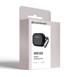 Силіконовий чохол для навушників Apple AirPods Pro, Hang Case, чорний, ультратонкий захисний кейс товщиною 2 мм, захист від подряпин, пилу та ударів, компактний, з карабіном для кріплення, ArmorStandart (ARM56055) - мініатюра 8