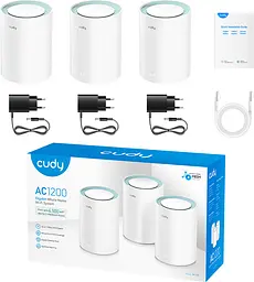 Система WiFi Cudy M1300(3-pack), AC1200 Wi-Fi Gigabit Mesh Solution - мініатюра 5