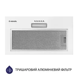Витяжка повновбудована Minola HBI 5214 WH 700 LED - мініатюра 4